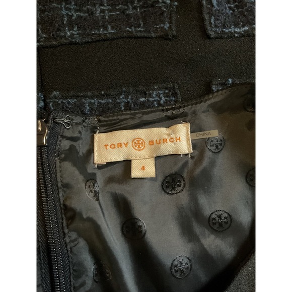 ToryBurch Sleeveless Tweed mohair Sheath Dress Black Boat Neck Professional - Picture 10 of 11